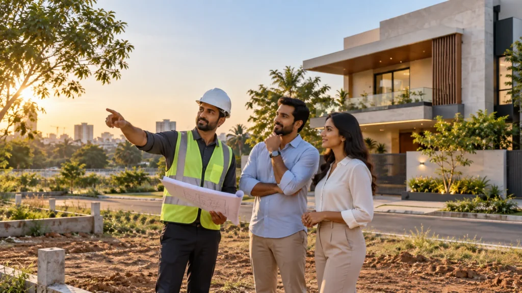 Illustrative image of a residential construction site walkthrough
