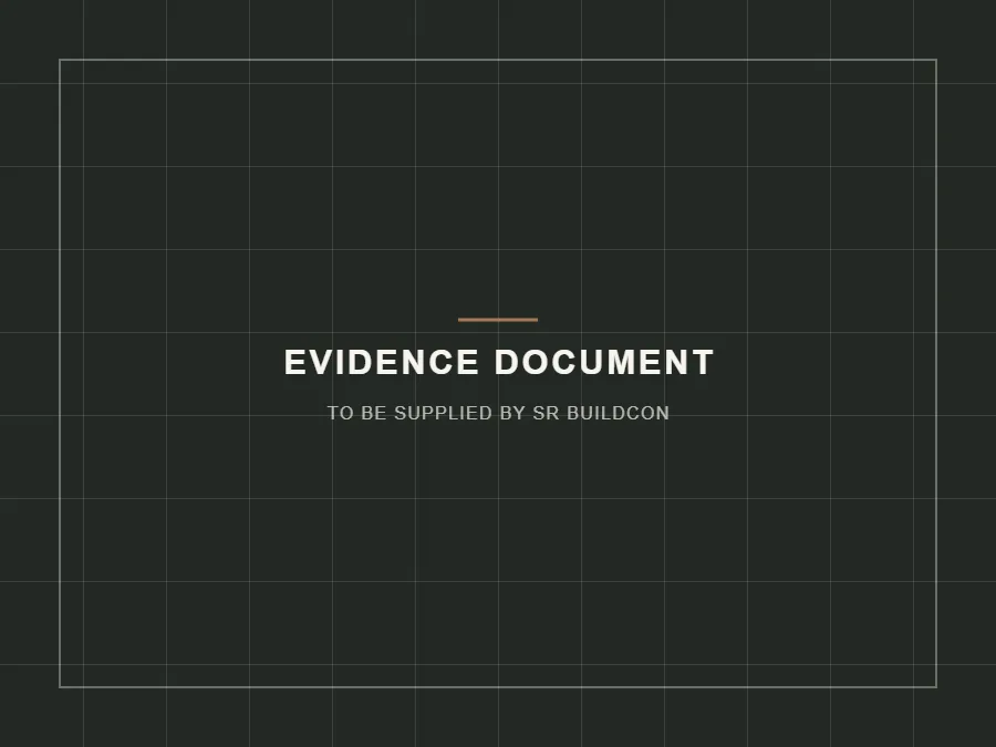 Placeholder: evidence document to be supplied by SR Buildcon